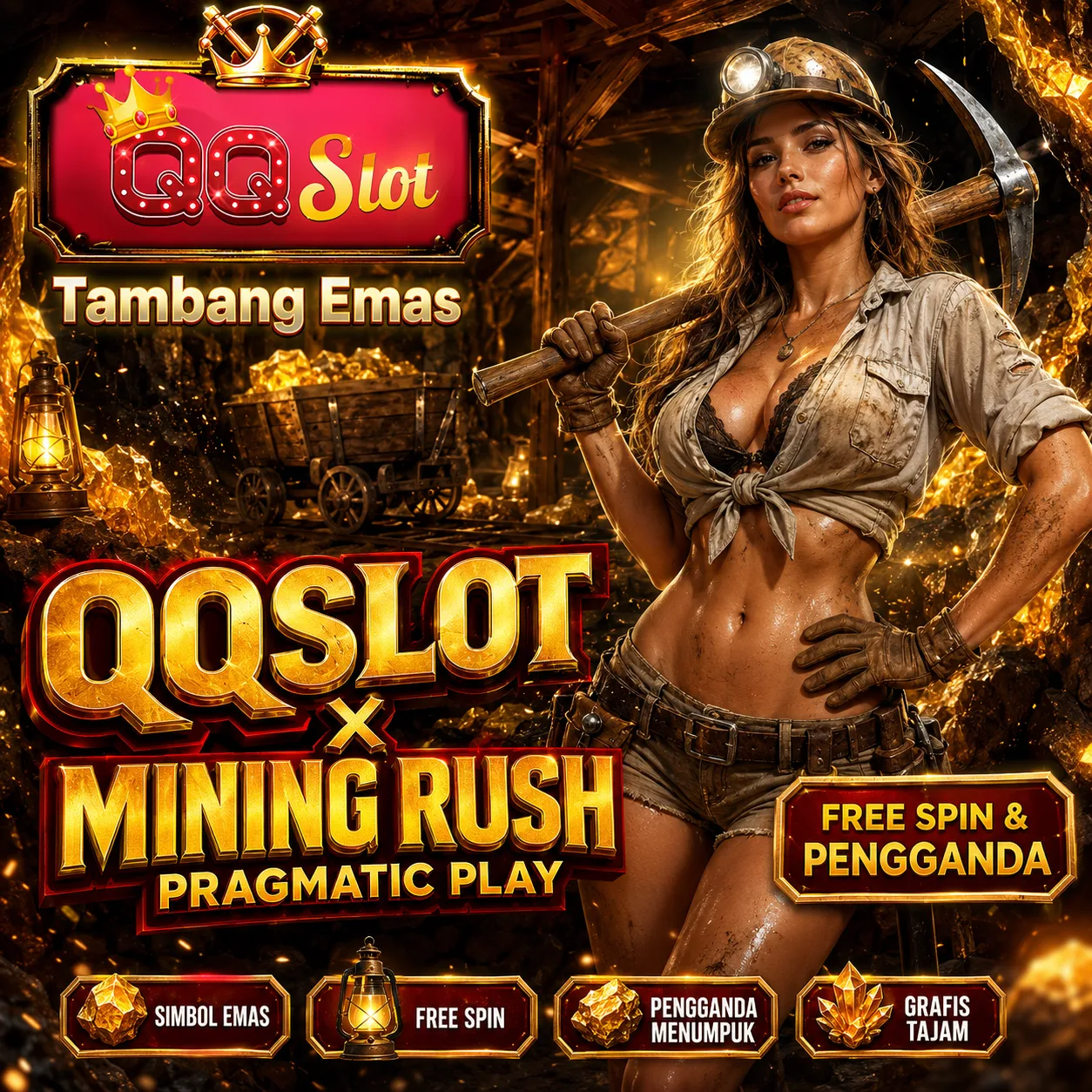 QQSLOT × Mining Rush Pragmatic Play — Tambang Emas dengan Free Spin & Pengganda